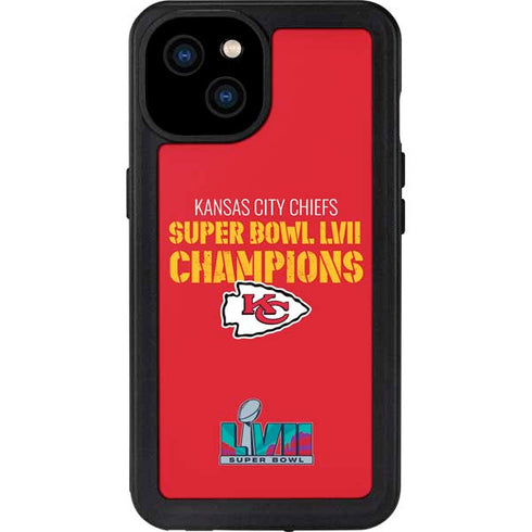 NFL Kansas City Chiefs Super Bowl LVII Champions iPhone 15 Plus Waterproof Case