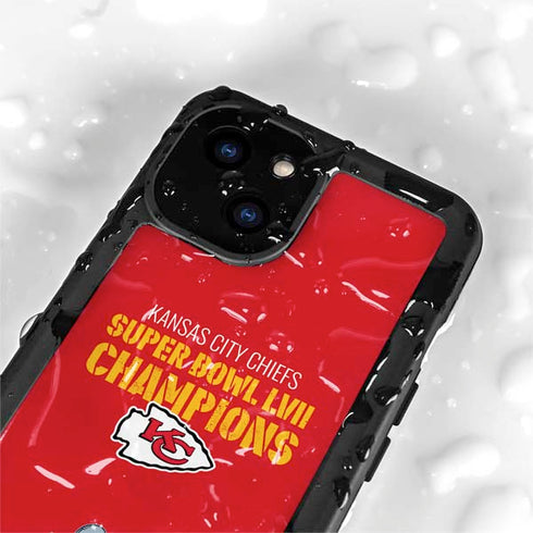 NFL Kansas City Chiefs Super Bowl LVII Champions iPhone 15 Plus Waterproof Case