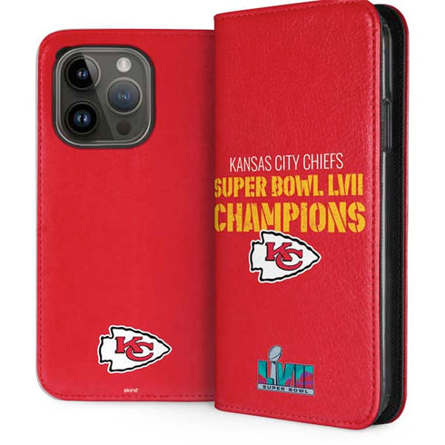 NFL Kansas City Chiefs Super Bowl LVII Champions iPhone 15 Pro Folio Case