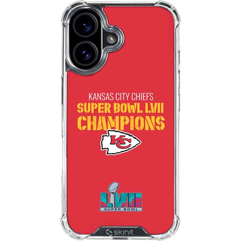 NFL Kansas City Chiefs Super Bowl LVII Champions iPhone 16 Plus Clear Case