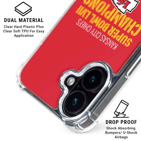 NFL Kansas City Chiefs Super Bowl LVII Champions iPhone 17 Clear Case