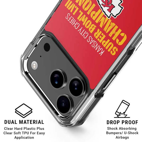 NFL Kansas City Chiefs Super Bowl LVII Champions iPhone 18 Pro Clear Case