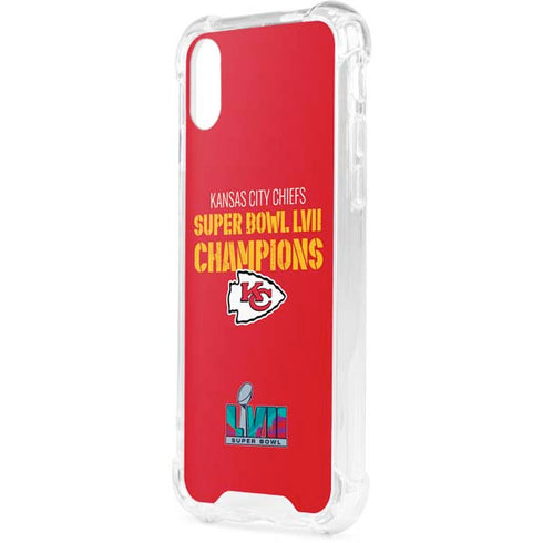 NFL Kansas City Chiefs Super Bowl LVII Champions iPhone XS Clear Case