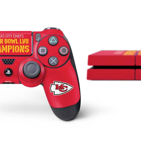 NFL Kansas City Chiefs Super Bowl LVII Champions PS4 Console and Controller Bundle Skin