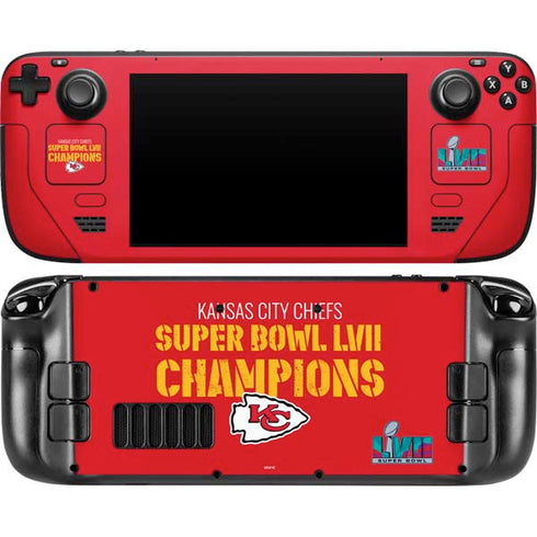 NFL Kansas City Chiefs Super Bowl LVII Champions Steam Deck Handheld Gaming Computer Skin