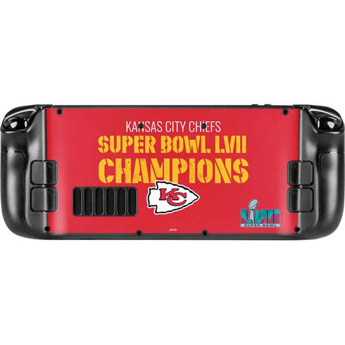 NFL Kansas City Chiefs Super Bowl LVII Champions Steam Deck Handheld Gaming Computer Skin