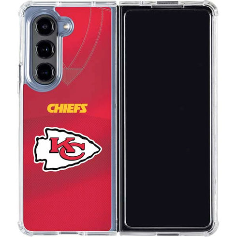 NFL Kansas City Chiefs Team Jersey Galaxy Z Fold5 5G Clear Case