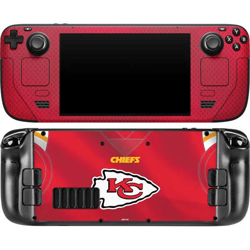 NFL Kansas City Chiefs Team Jersey Steam Deck Handheld Gaming Computer OLED Skin