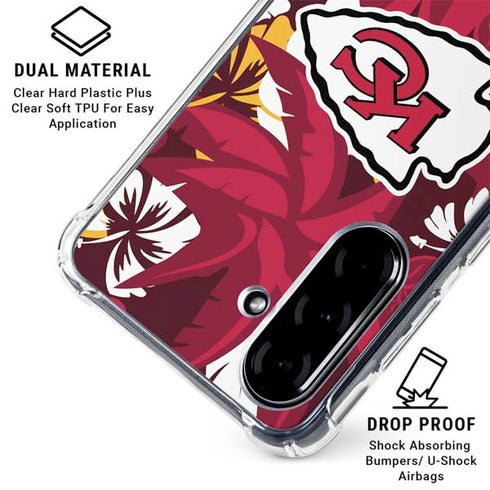 NFL Kansas City Chiefs Tropical Print Galaxy A36 5G Clear Case
