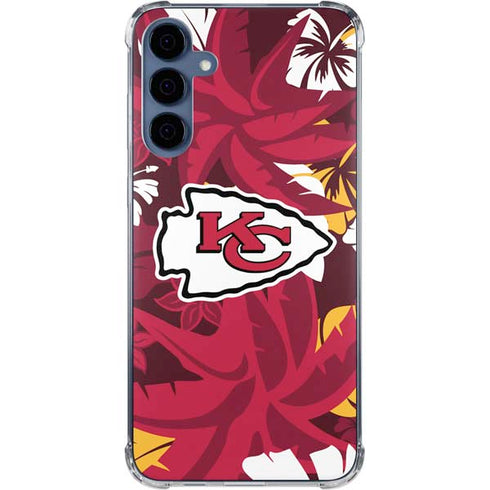 NFL Kansas City Chiefs Tropical Print Galaxy A55 5G Clear Case