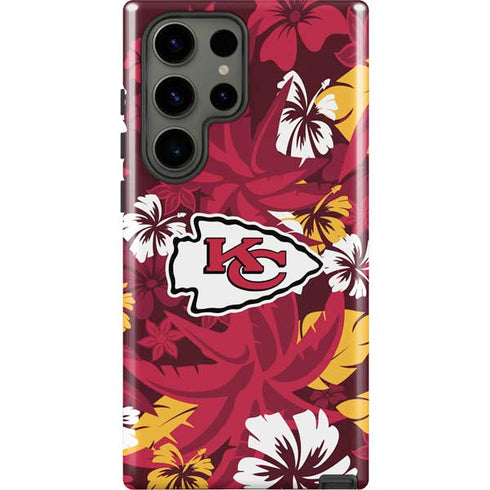NFL Kansas City Chiefs Tropical Print Galaxy S23 Ultra Pro Case