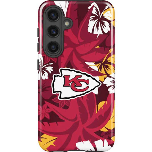 NFL Kansas City Chiefs Tropical Print Galaxy S25 Plus Impact Case