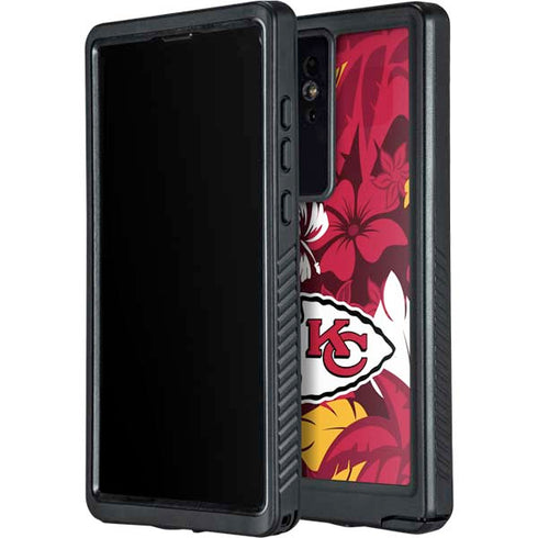 NFL Kansas City Chiefs Tropical Print Galaxy S24 Ultra Waterproof Case