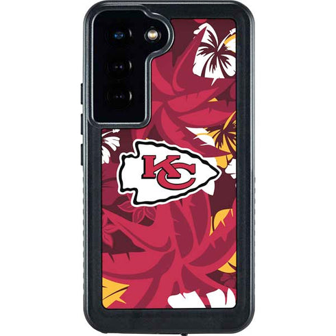 NFL Kansas City Chiefs Tropical Print Galaxy S24 Waterproof Case
