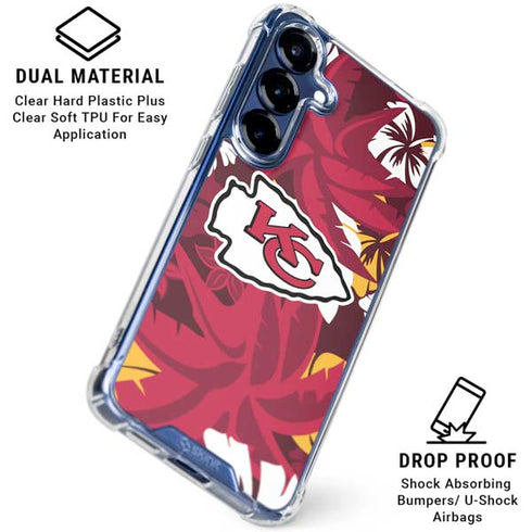 NFL Kansas City Chiefs Tropical Print Galaxy S25 Clear Case