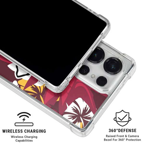 NFL Kansas City Chiefs Tropical Print Galaxy S25 Ultra Clear Case