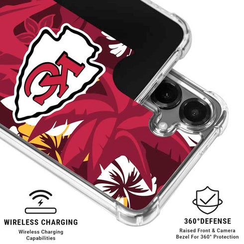 NFL Kansas City Chiefs Tropical Print Galaxy S26 Clear Case
