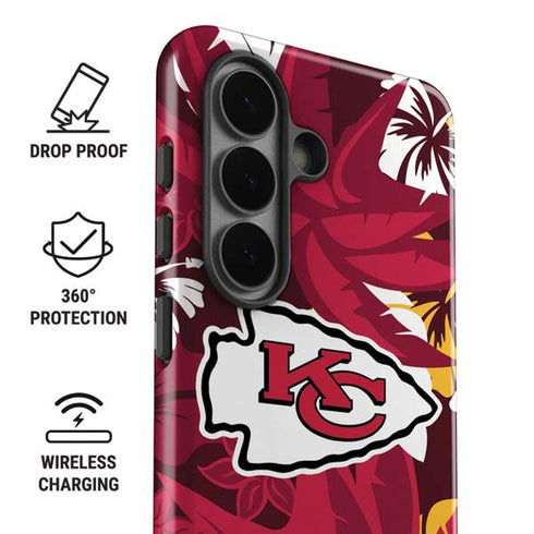 NFL Kansas City Chiefs Tropical Print Galaxy S26 Plus Impact Case