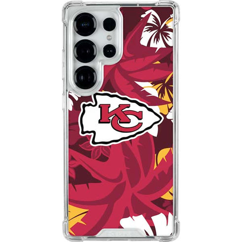 NFL Kansas City Chiefs Tropical Print Galaxy S26 Ultra Clear Case