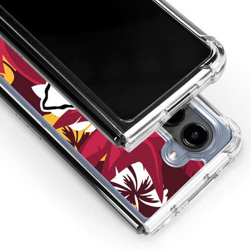 NFL Kansas City Chiefs Tropical Print Galaxy Z Fold5 5G Clear Case