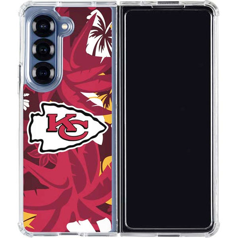 NFL Kansas City Chiefs Tropical Print Galaxy Z Fold6 Clear Case