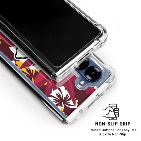 NFL Kansas City Chiefs Tropical Print Galaxy Z Fold6 Clear Case