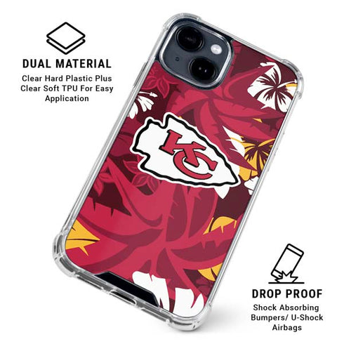 NFL Kansas City Chiefs Tropical Print iPhone 15 Clear Case