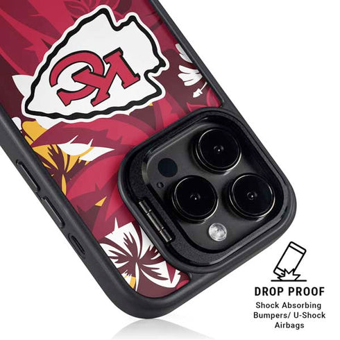 NFL Kansas City Chiefs Tropical Print iPhone 15 Pro Max Kickstand Case