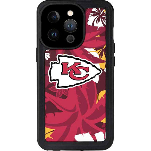 NFL Kansas City Chiefs Tropical Print iPhone 15 Pro Waterproof Case