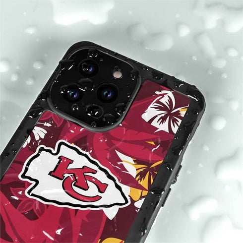 NFL Kansas City Chiefs Tropical Print iPhone 15 Pro Waterproof Case