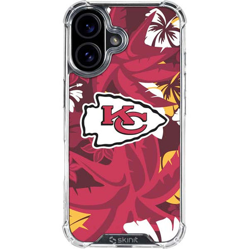 NFL Kansas City Chiefs Tropical Print iPhone 16 Plus Clear Case