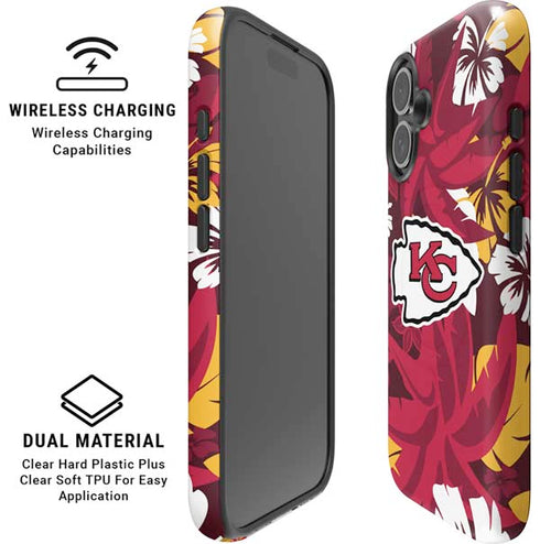 NFL Kansas City Chiefs Tropical Print iPhone 16 Plus Magsafe Impact Case