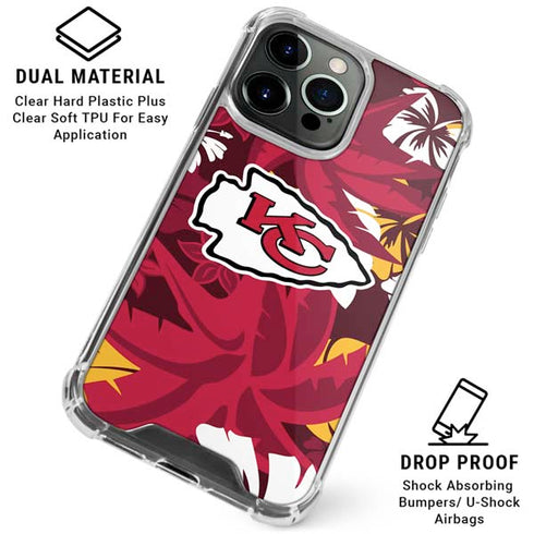 NFL Kansas City Chiefs Tropical Print iPhone 16 Pro Max Clear Case