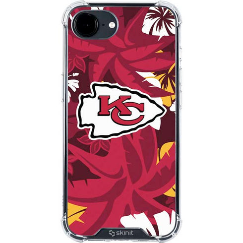 NFL Kansas City Chiefs Tropical Print iPhone 16e Clear Case