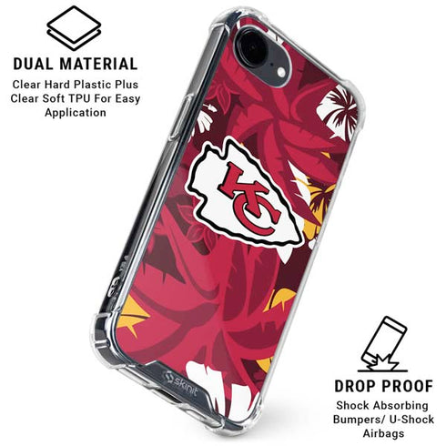 NFL Kansas City Chiefs Tropical Print iPhone 16e Clear Case