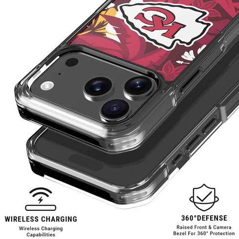 NFL Kansas City Chiefs Tropical Print iPhone 18 Pro Clear Case
