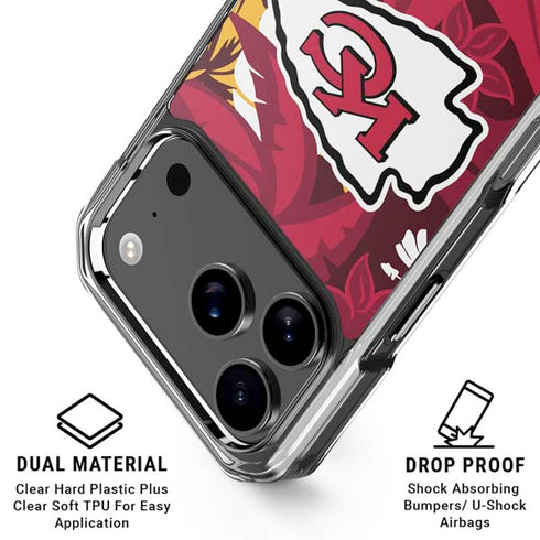 NFL Kansas City Chiefs Tropical Print iPhone 18 Pro Clear Case
