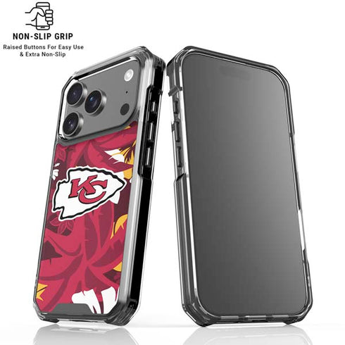 NFL Kansas City Chiefs Tropical Print iPhone 18 Pro Clear Case