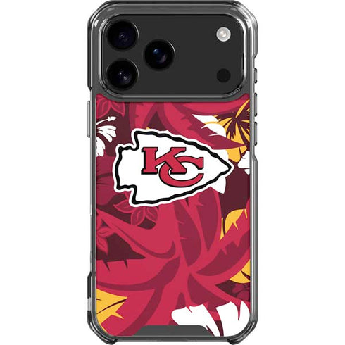 NFL Kansas City Chiefs Tropical Print iPhone 18 Pro Max Clear Case