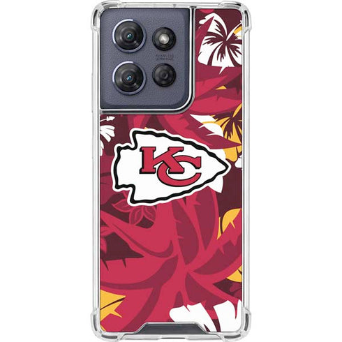 NFL Kansas City Chiefs Tropical Print Moto G 5G (2025) Clear Case