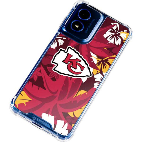NFL Kansas City Chiefs Tropical Print Moto G 5G (2024) Clear Case