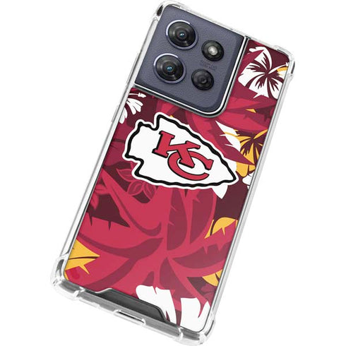 NFL Kansas City Chiefs Tropical Print Moto G Stylus 5G (2025) Clear Case