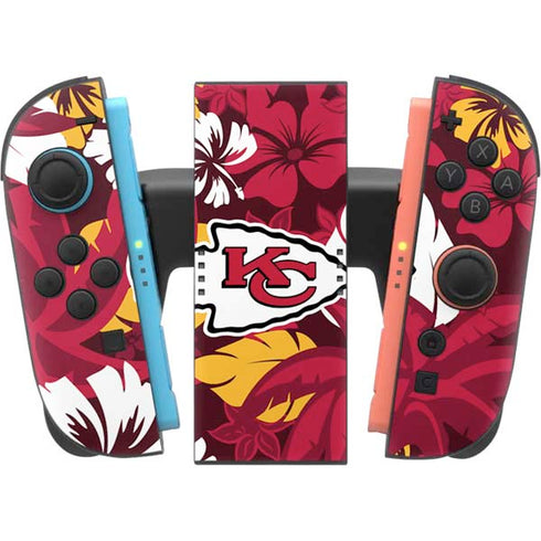 NFL Kansas City Chiefs Tropical Print Nintendo Switch 2 (2025) Joy-Con Controller Skin