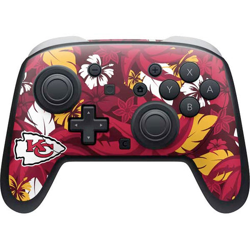 NFL Kansas City Chiefs Tropical Print Nintendo Switch 2 (2025) Pro Controller Skin