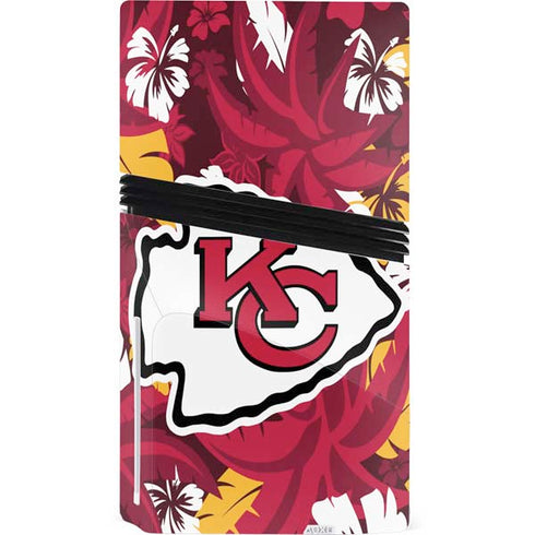 NFL Kansas City Chiefs Tropical Print PS5 Pro Disk Console Skin