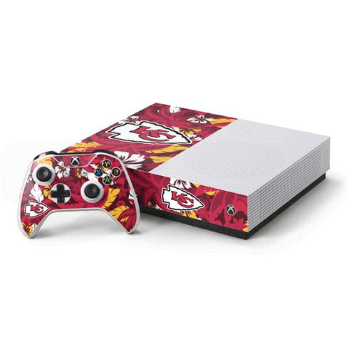 NFL Kansas City Chiefs Tropical Print Xbox One S All-Digital Edition Bundle Skin