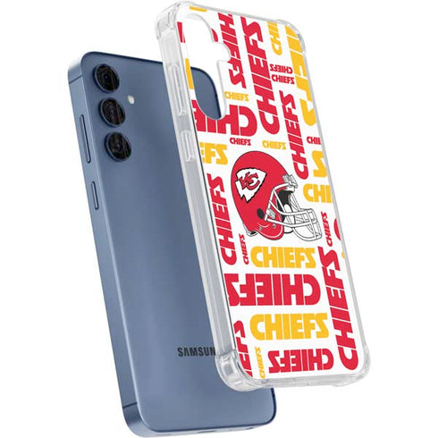 NFL Kansas City Chiefs White Blast Galaxy A35 5G Clear Case