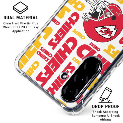 NFL Kansas City Chiefs White Blast Galaxy A36 5G Clear Case