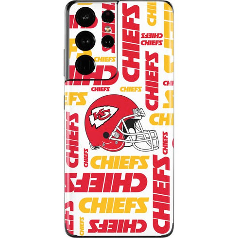 NFL Kansas City Chiefs White Blast Galaxy S21 Ultra 5G Skin