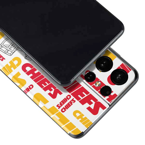 NFL Kansas City Chiefs White Blast Galaxy S21 Ultra 5G Skin